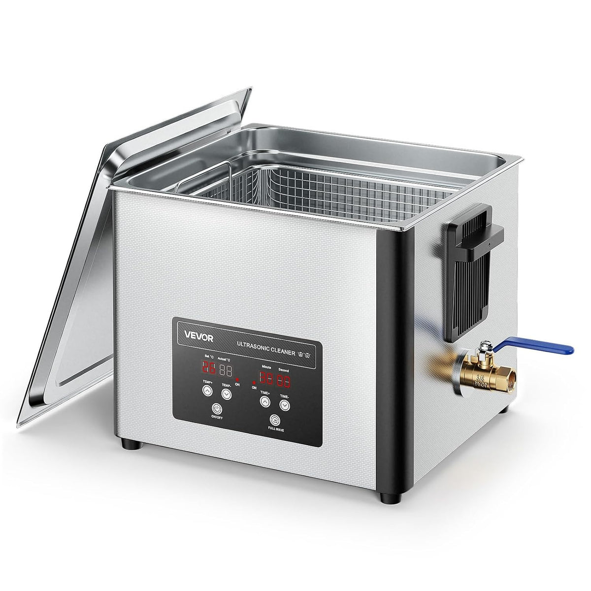 Ultrasone reiniger Vevor 15 l, 240 W roestvrij staal, 40 kHz industriële reinigingsmachine, professionele ultrasone reinigingsmachine, voor onderdelen