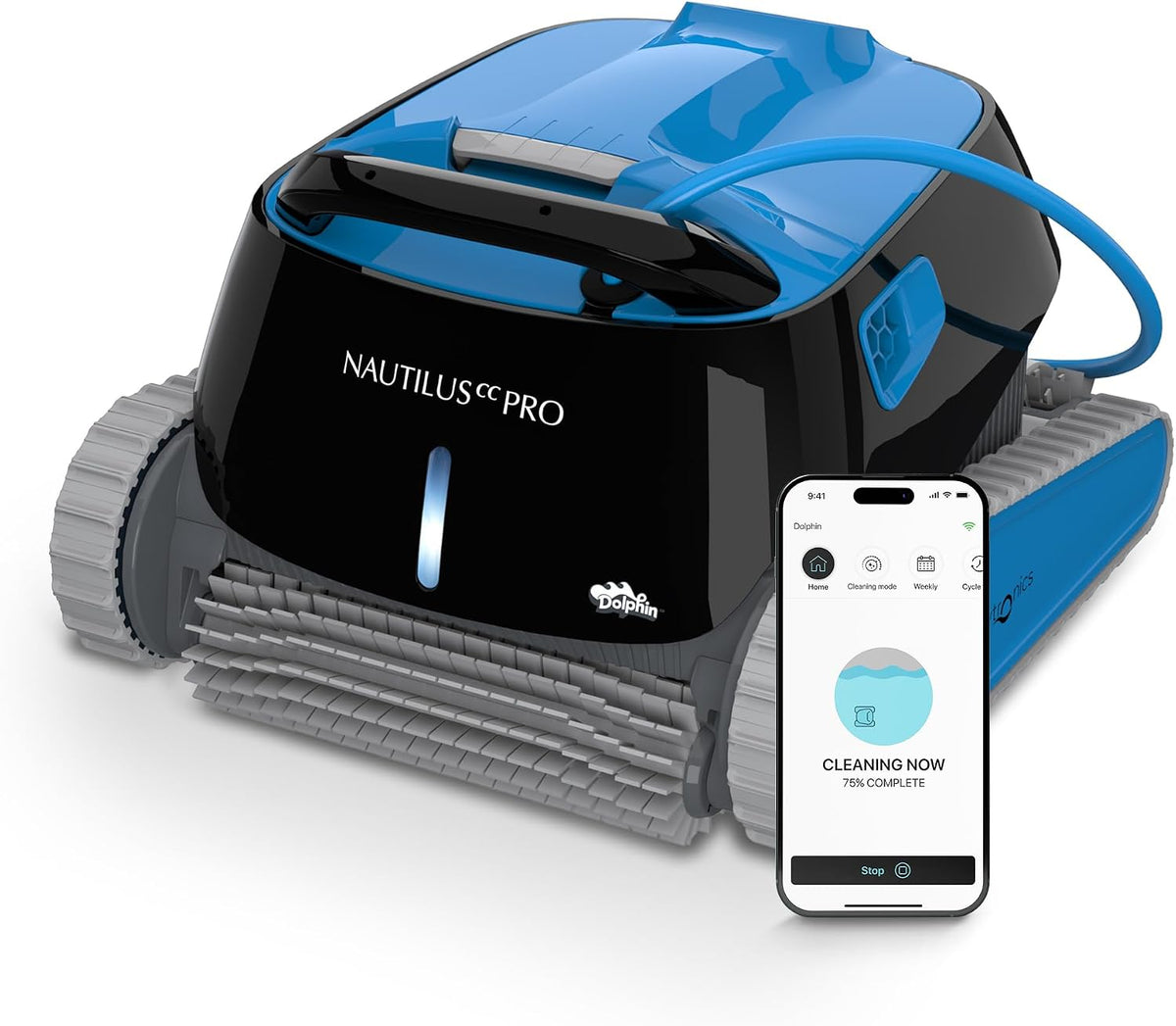 Zwembadrobot Dolphin Nautilus CC Pro automatische stofzuigerrobot, voor zwembaden: reinigt de wanden van ondergrondse zwembaden tot 15 m