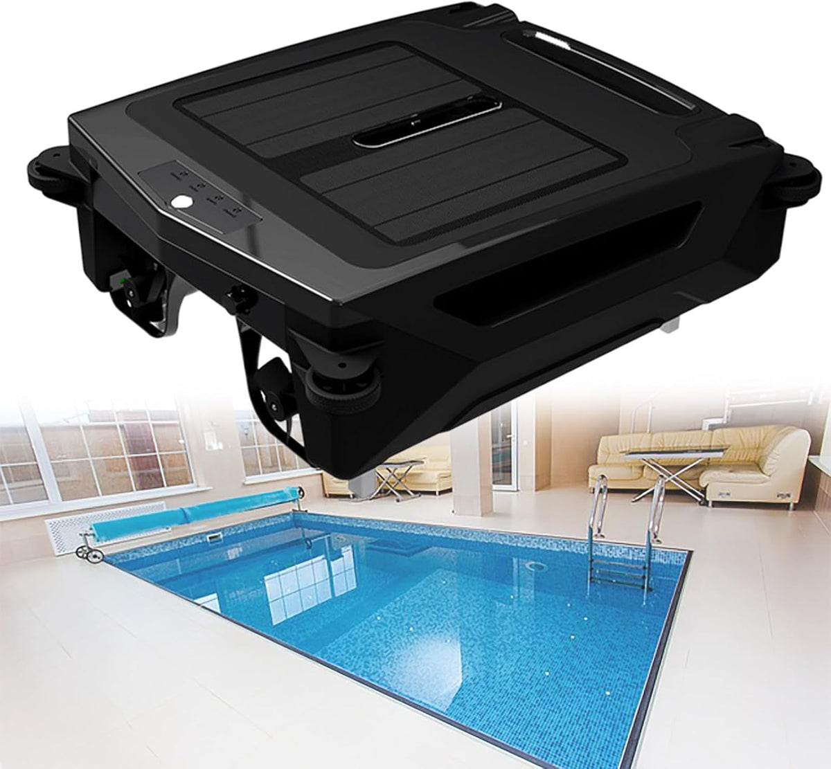 Beachtiful Zwembadrobot Zwembadreinigingsrobot, op Zonne-energie Oplaadbare Zwembadreinigingsrobot, met Dubbele Modus, Draadloze Robot