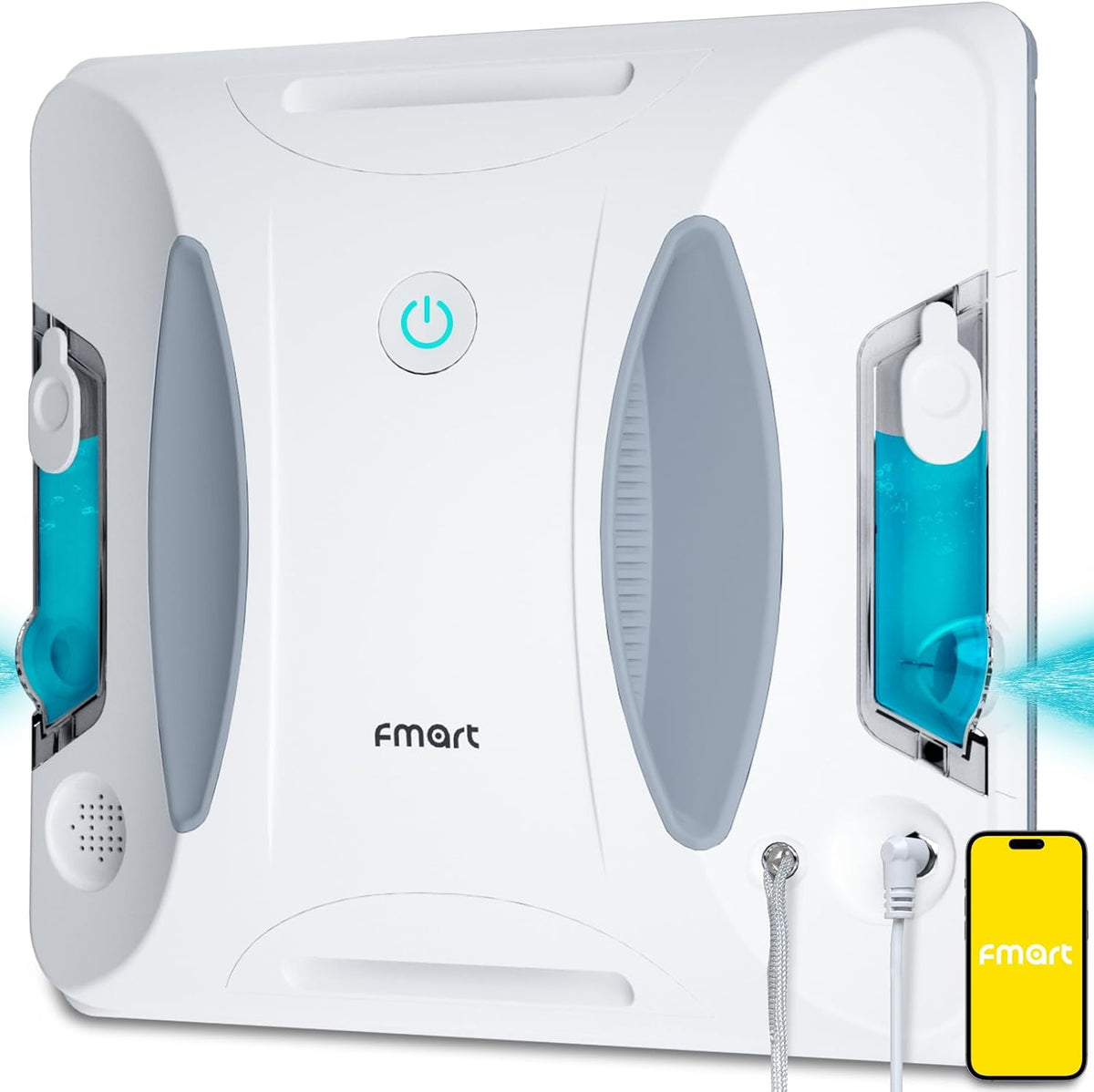 Fmart Raamreiniger Raamreinigingsrobot, app-besturing, met sproeifunctie, automatische raamrobot, krachtige zuigkracht, automatische spoorplanning