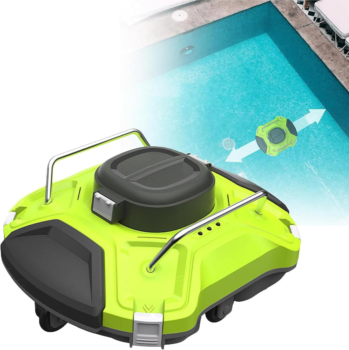 Zwembadrobot Deluxe Automatische Zwembadreiniger, Intelligente Draadloze Zwembadreinigingsrobot, Sterke Zuigkracht Dubbele Motoren