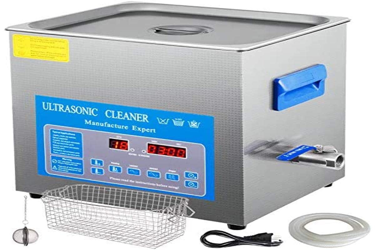 Vevor Ultrasone reiniger, met dubbele frequentie 28/40 kHz, reinigingsmachine van roestvrij staal, met verwarming, voor onderdelen van sieraden