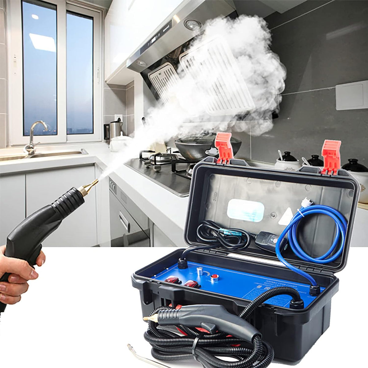 Stoomreiniger Wotzov Handheld hogedrukstoomreiniger, hogetemperatuur stoomreiniger reinigingssysteem Automatische pomp stoomreiniger
