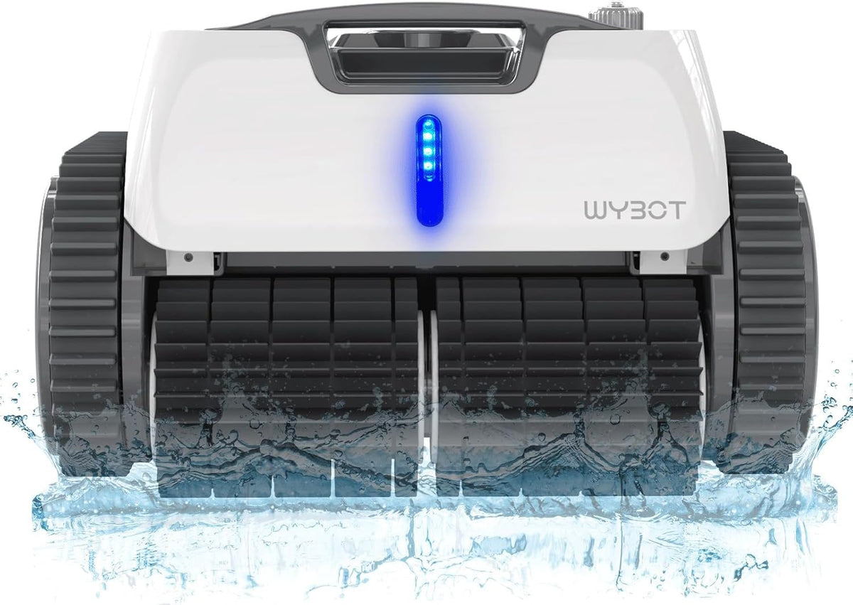 Wybot Zwembadrobot, 120 minuten, 120 m2, met accu, voor vloer, waterlijn en wandreiniging, zwembadzuiger, met navigatie en routeplanning, snel opladen