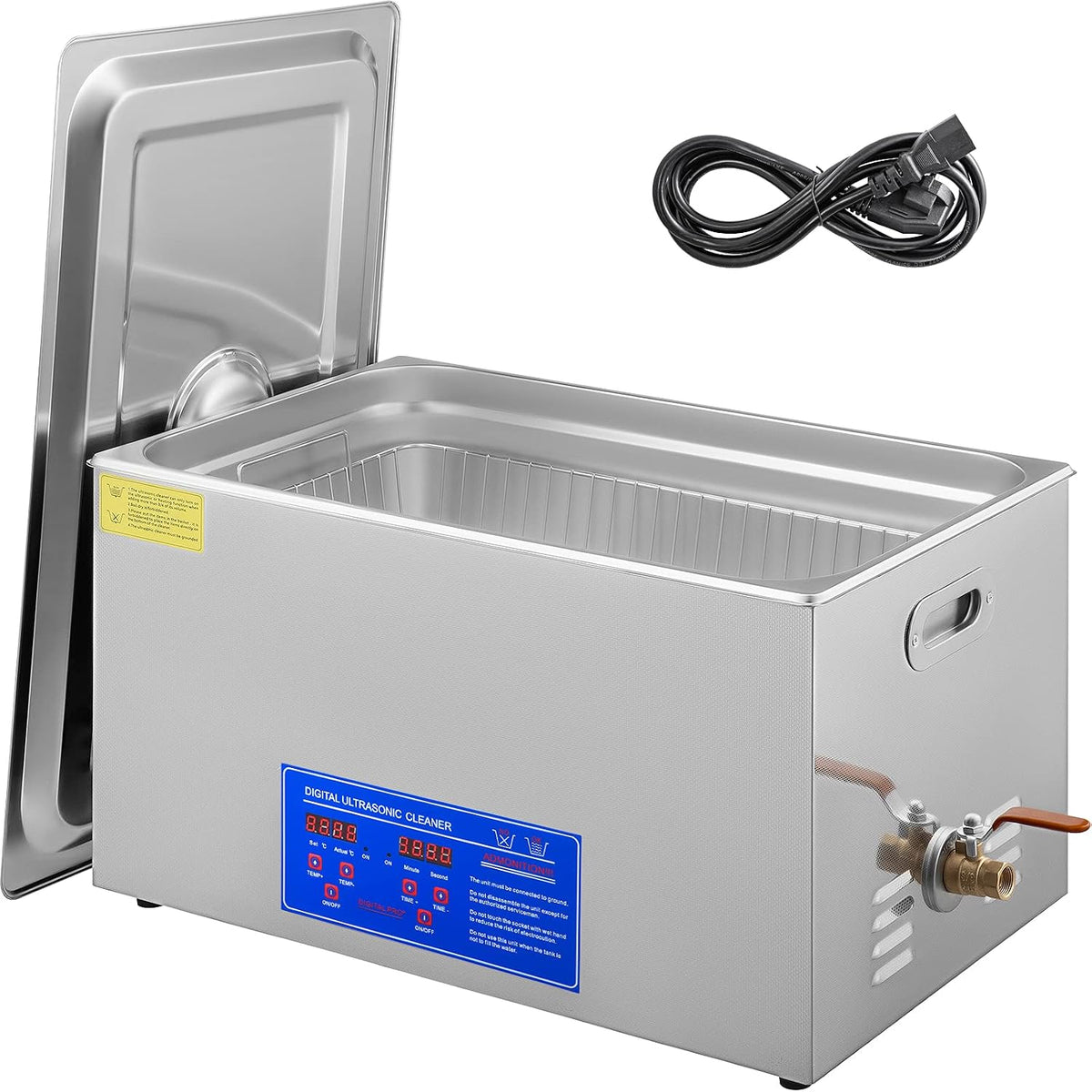 Vevor Ultrasone reiniger, digitale timer, ultrasoon reinigingsapparaat, met verwarming, voor glazen, sieraden, valse tanden, munten