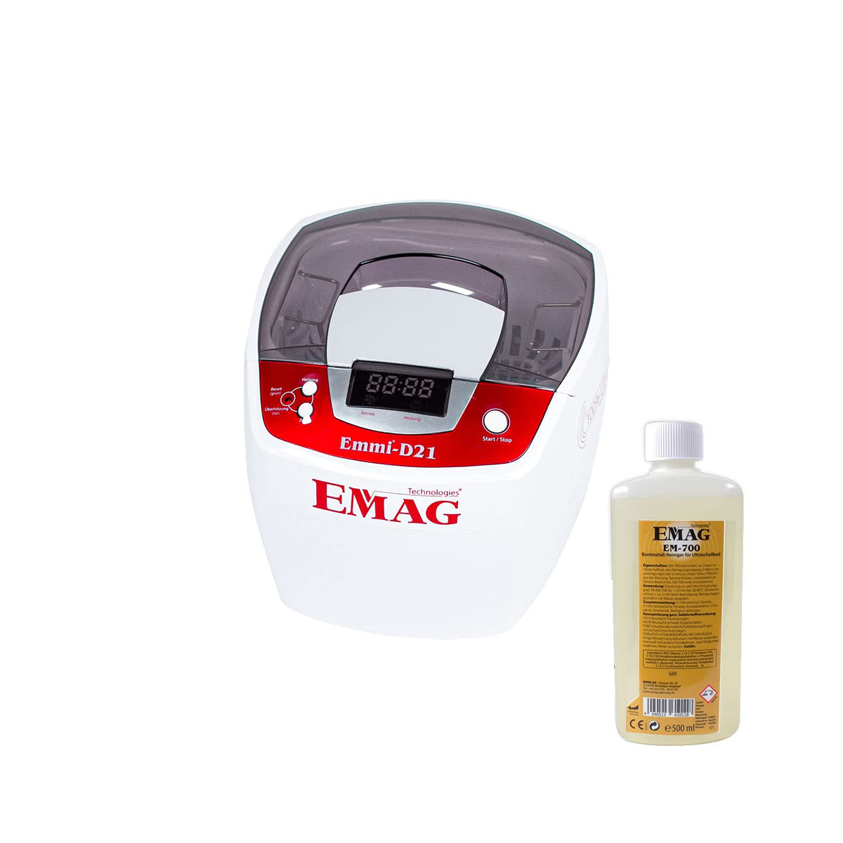 Emag Ultrasone reiniger Emmi D21, set van kleurmetaal, sieradenreiniger, ook, voor printplaten, sieraden en horloges