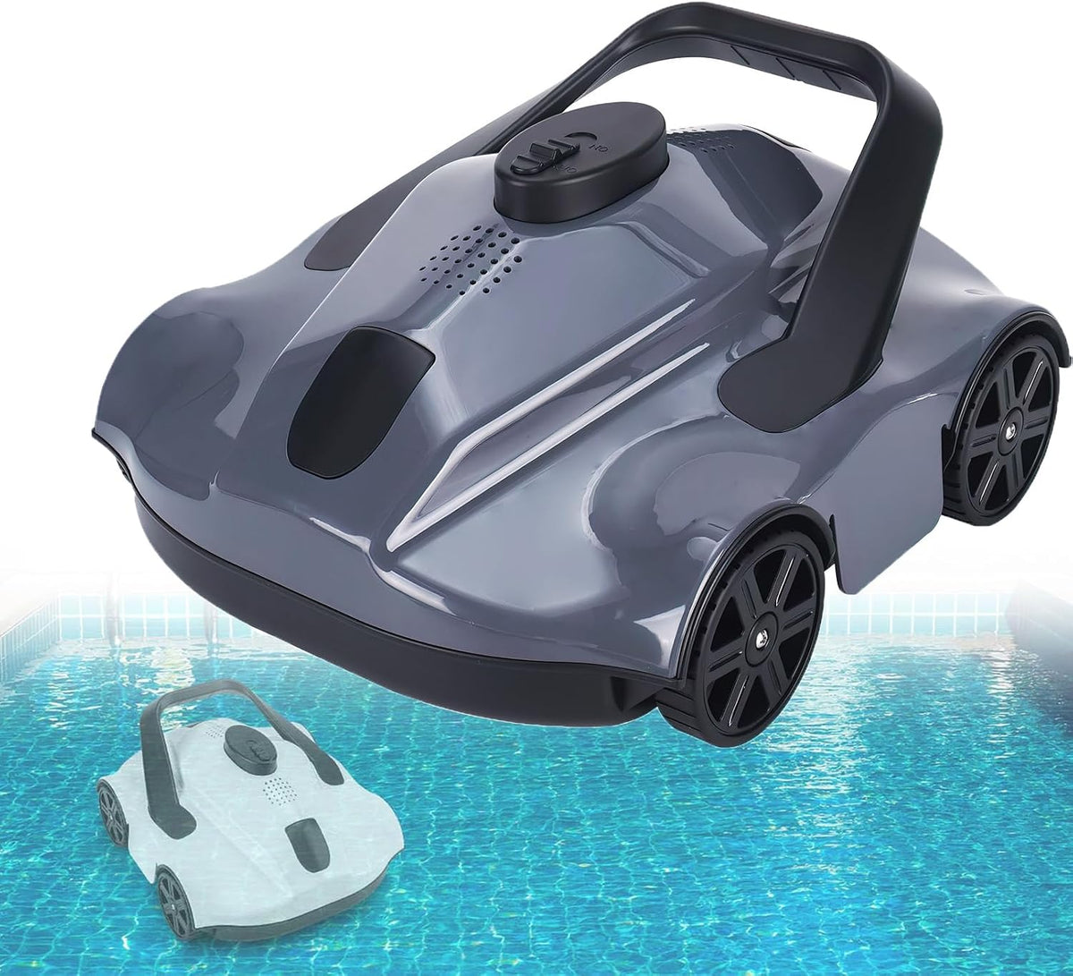 Zwembadrobot Volautomatische zwembadreinigingsrobot, voor vlakke zwembaden tot 860 vierkante voet zwart, looptijd van 130 minuten, geschikt