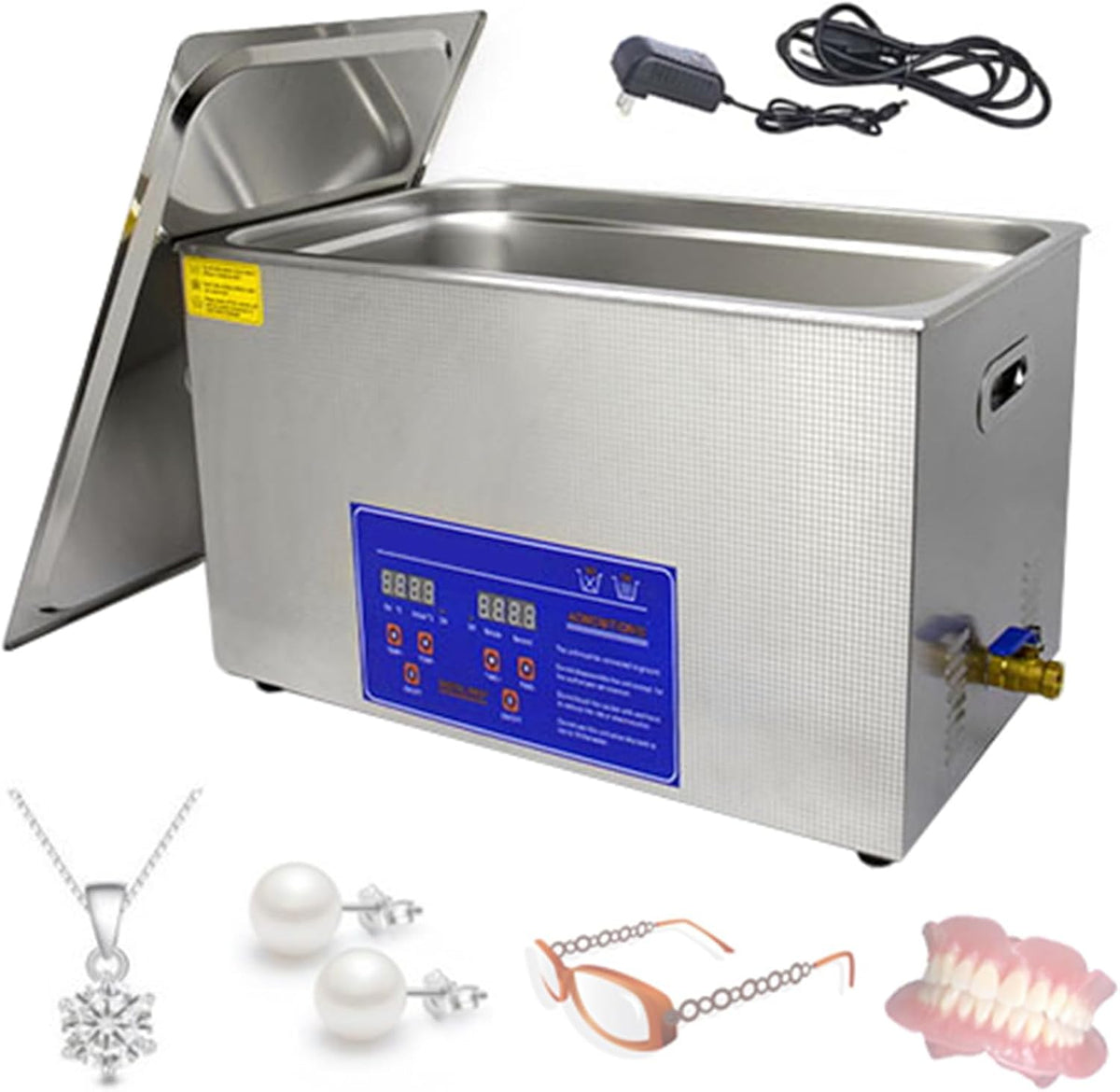 Dozpal Ultrasone reiniger, 6/10/15/22/30L Professionele industriële automatische reinigingsmachine Grote capaciteit, met verwarming en timer, brillen