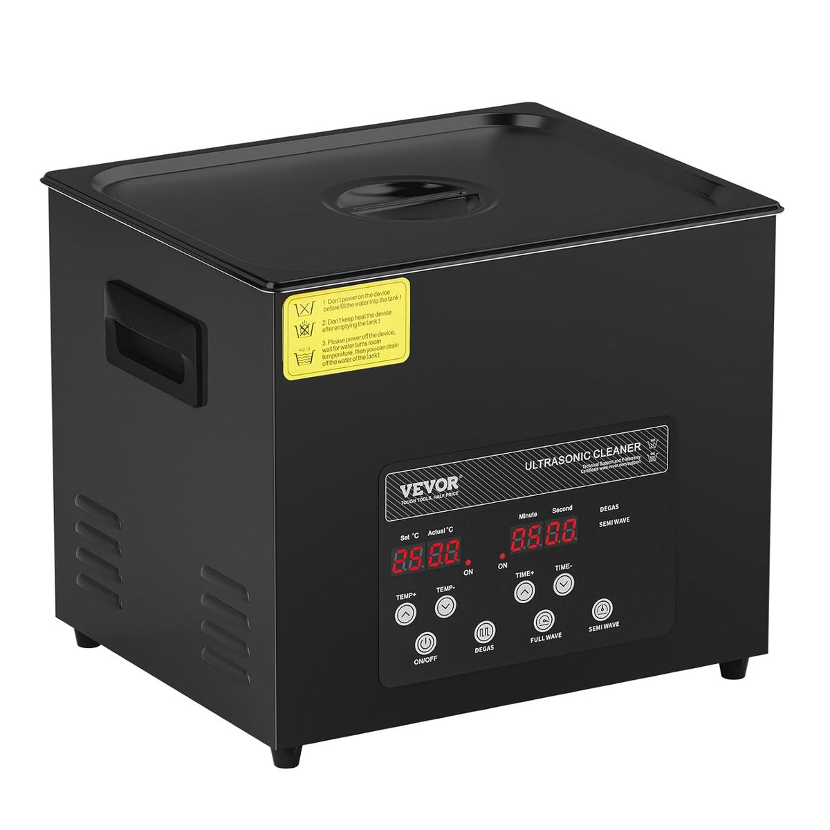 Vevor Ultrasone reiniger, 10 l, 240 W, 40 kHz industriële sieradenreiniger, met verwarming en timer, digitaal ultrasoon reinigingsapparaat