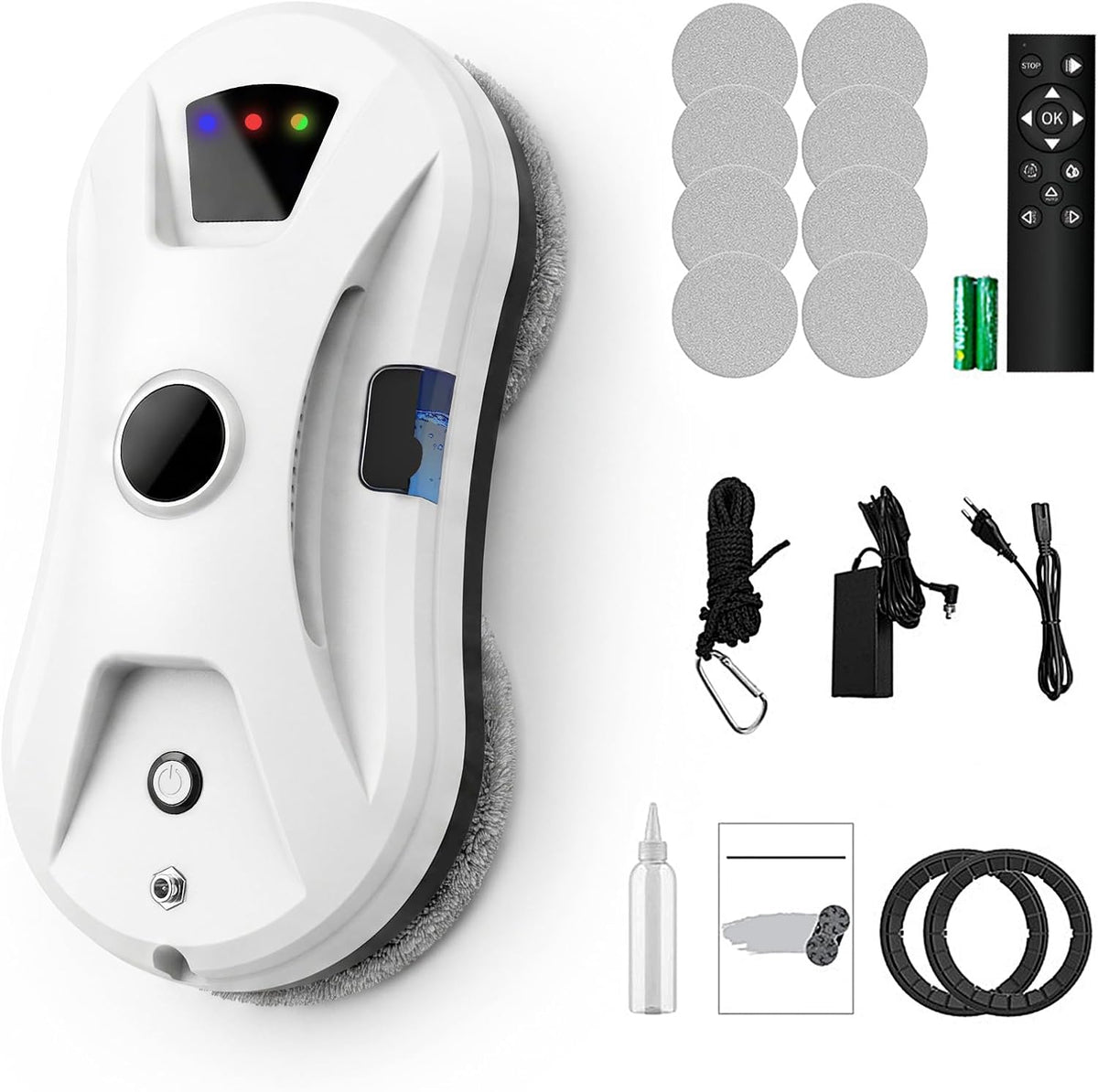 Raamreiniger Viaik Raamreinigingsrobot, 5600 Pa raamrobot, 3 automatische reinigingsmodi, met afstandsbediening, natte en droge reiniging, voor ramen