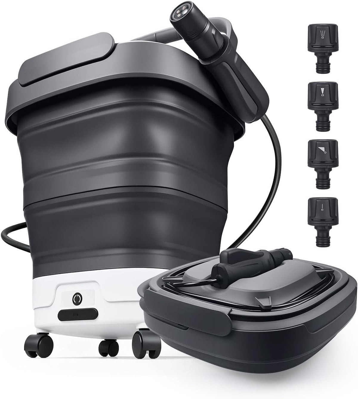 WanderS Hogedrukreiniger Opvouwbare Draagbare, met 12L Watertank van WanderS, 4-in-1 Sproeikop & Elektrische Sproeifunctie, Draadloze Hogedrukreiniger