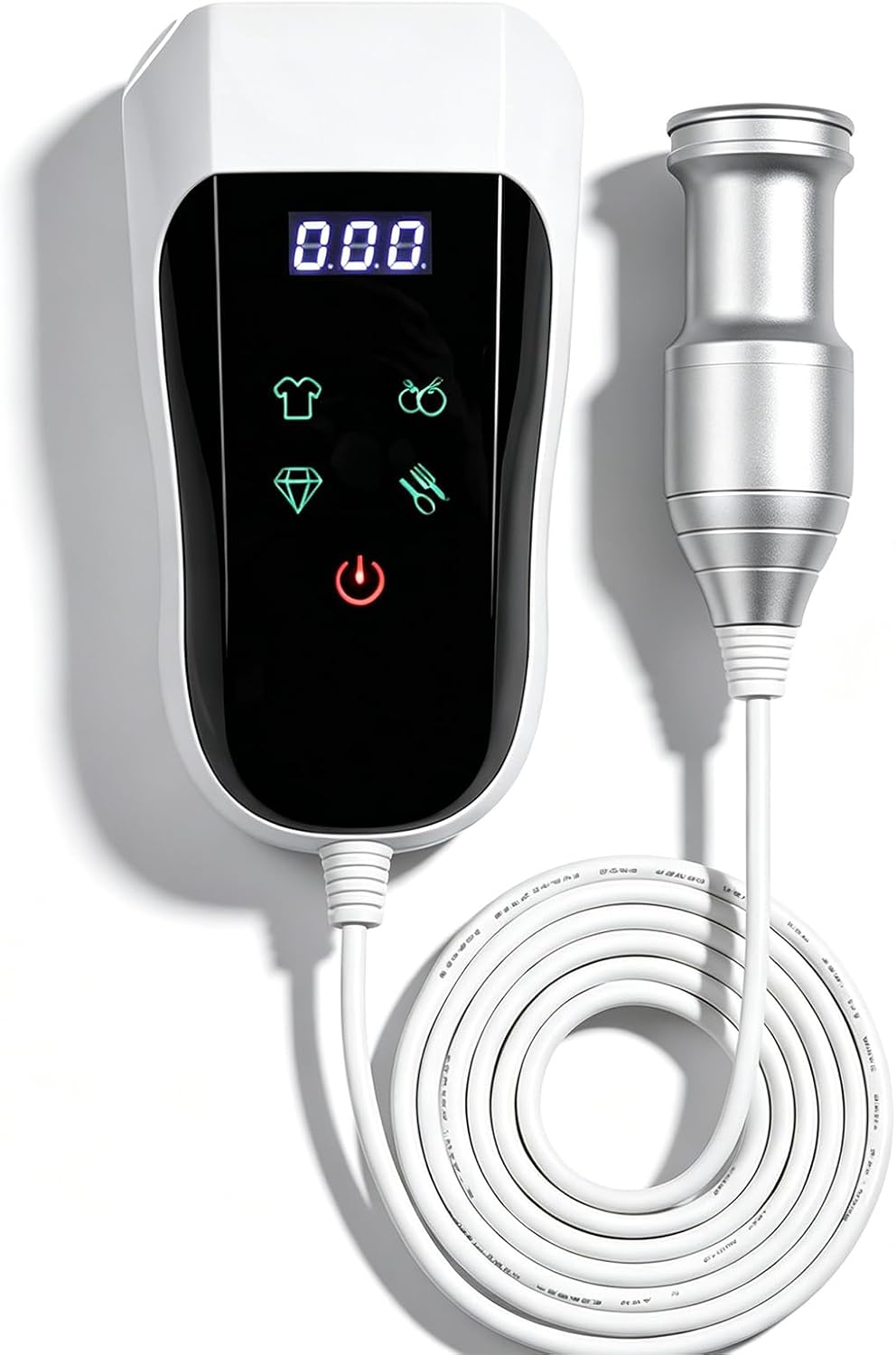 jcwwolk Ultrasone reiniger, met 4-traps cyclus-timer (120-900 s), frequentie van 60 kHz, voor het huishouden, mini-ultrasone reinigingsmachine