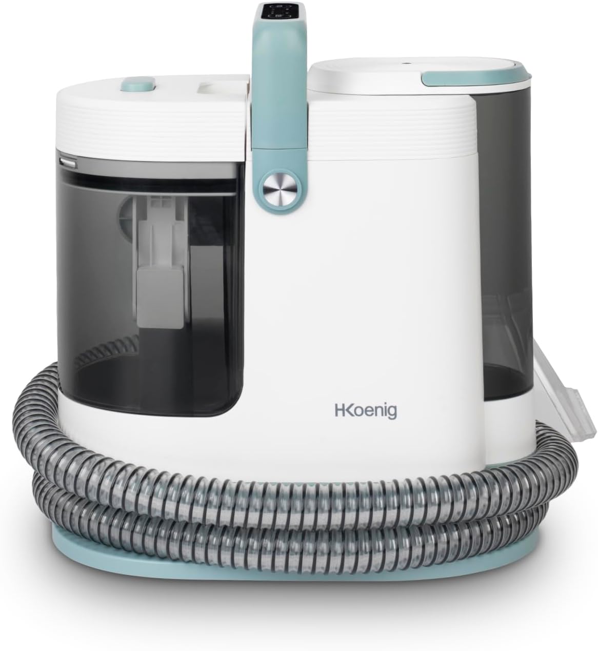 H.Koenig Stoomreiniger TWT99 Reinigingsapparaat, stoomreiniger 1700 W, met dubbele tank 1600 ml en 1250 ml, voor bank, stof, warm water, shampoo, glas