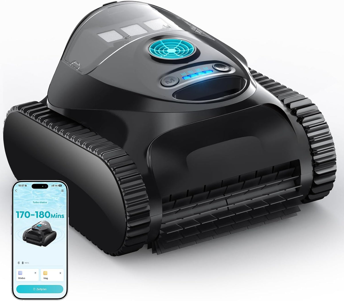 Brinbo Zwembadrobot C1 Automatische, zwembadzuiger, met intelligente navigatie, sterke zuigkracht en ultradun filter, ideaal