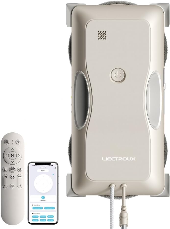 Liectroux Robotstofzuiger G8 Ruitenwisserrobot, hoge snelheid, bidirectionele watersproeier, ultradunne raamreiniger, elektrische ruitenwisser