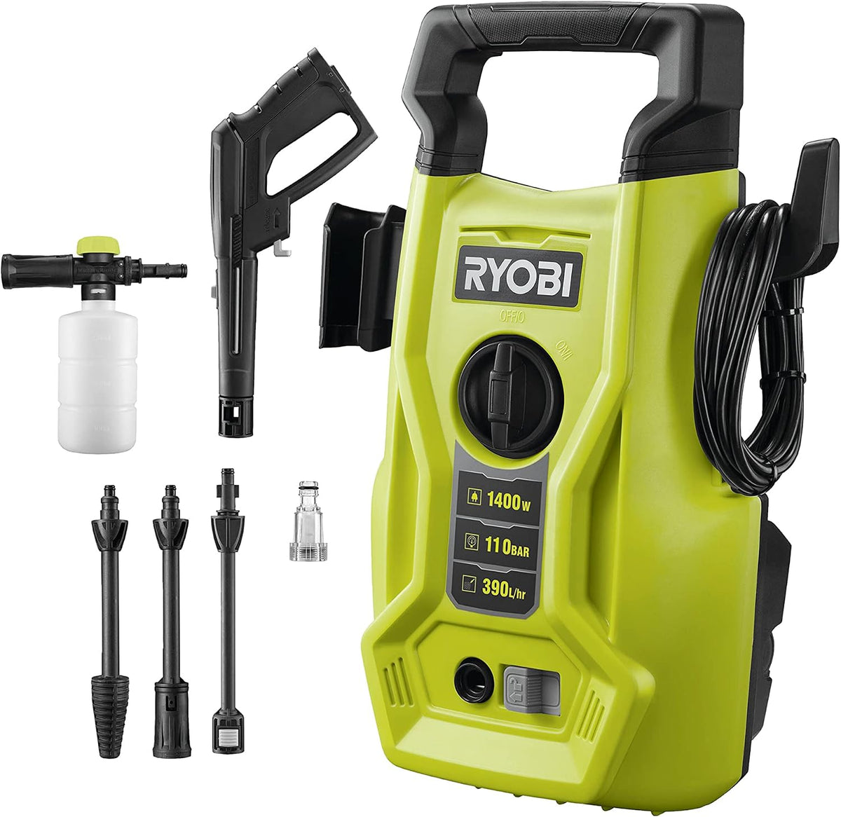 Hogedrukreiniger Ryobi 1400 W 110 bar RY110PWA Lance Vario Turbo