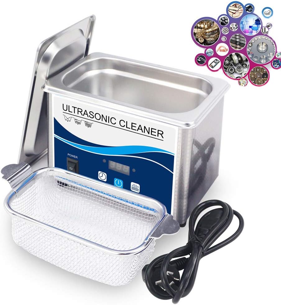 Yxjpp Ultrasone reiniger, 800 ml 40 KHZ ultrasone reinigingsmachine, 0-30 minuten timing, met roestvrijstalen tank, met ontgasfunctie