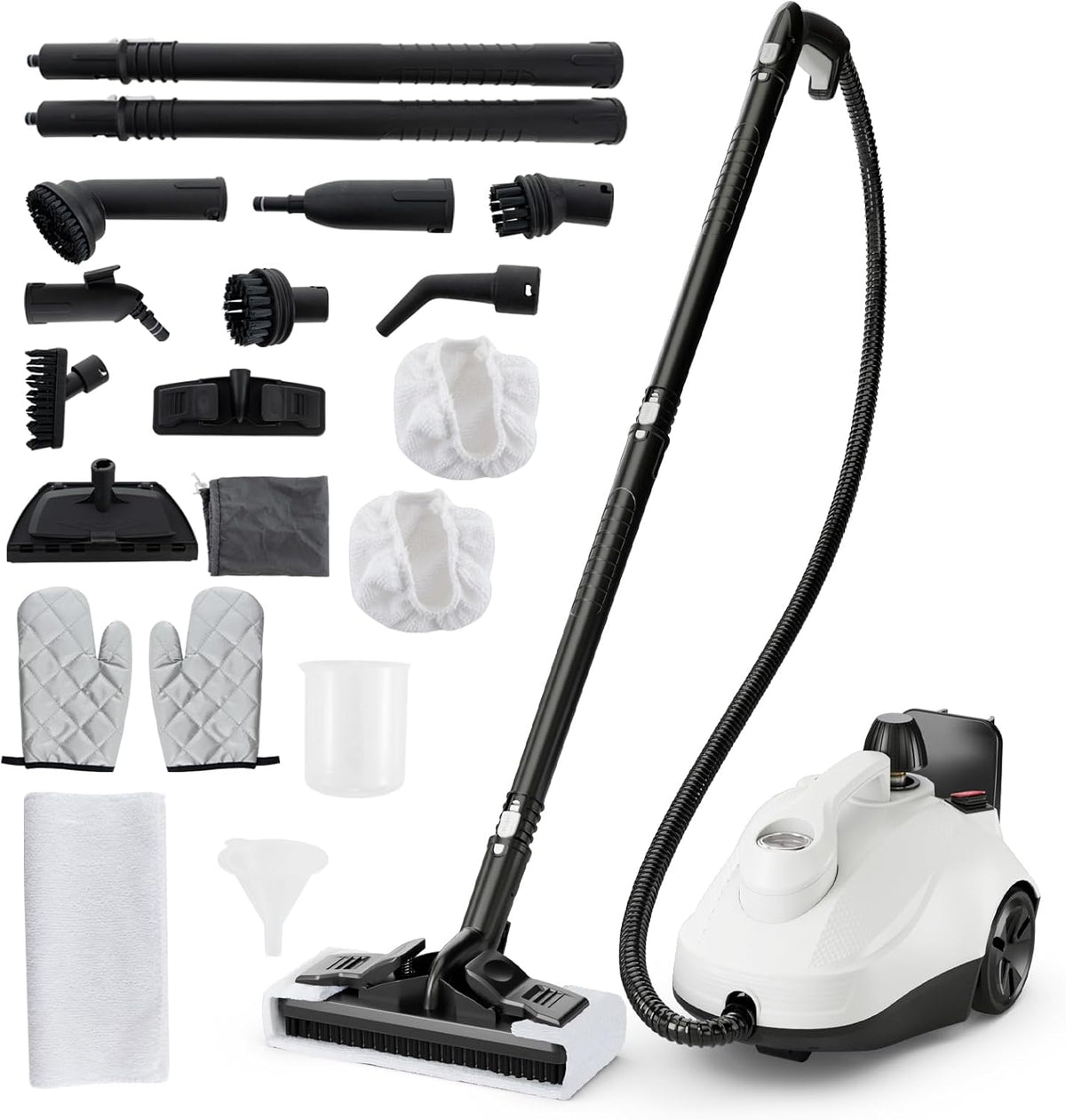 Fantask Stoomreiniger 2000 W, stoomdruk: max. 5 bar, tank: 1,8 l, oppervlaktevermogen: 108 m2, temperatuur: tot 160 °C, met 29 accessoires en wielen